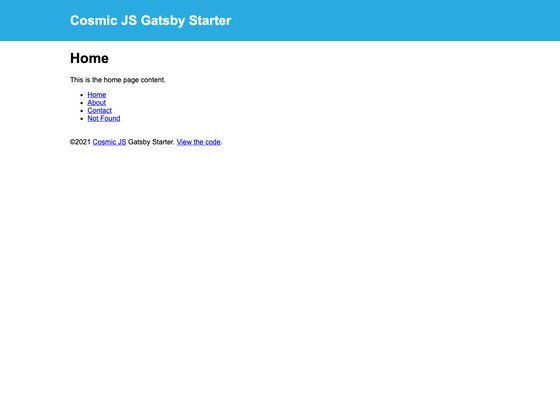 Image for Cosmic Gatsby Starter on template0.com Image for Cosmic Gatsby Starter on template0.com