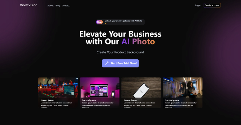 Image for Violet Vision(landing page astro template) on template0.com