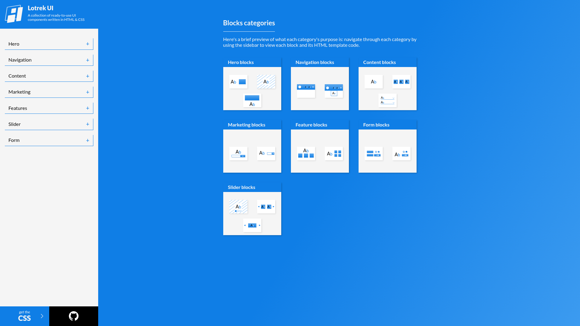 screenshot of Lotrek UI on template0.com
