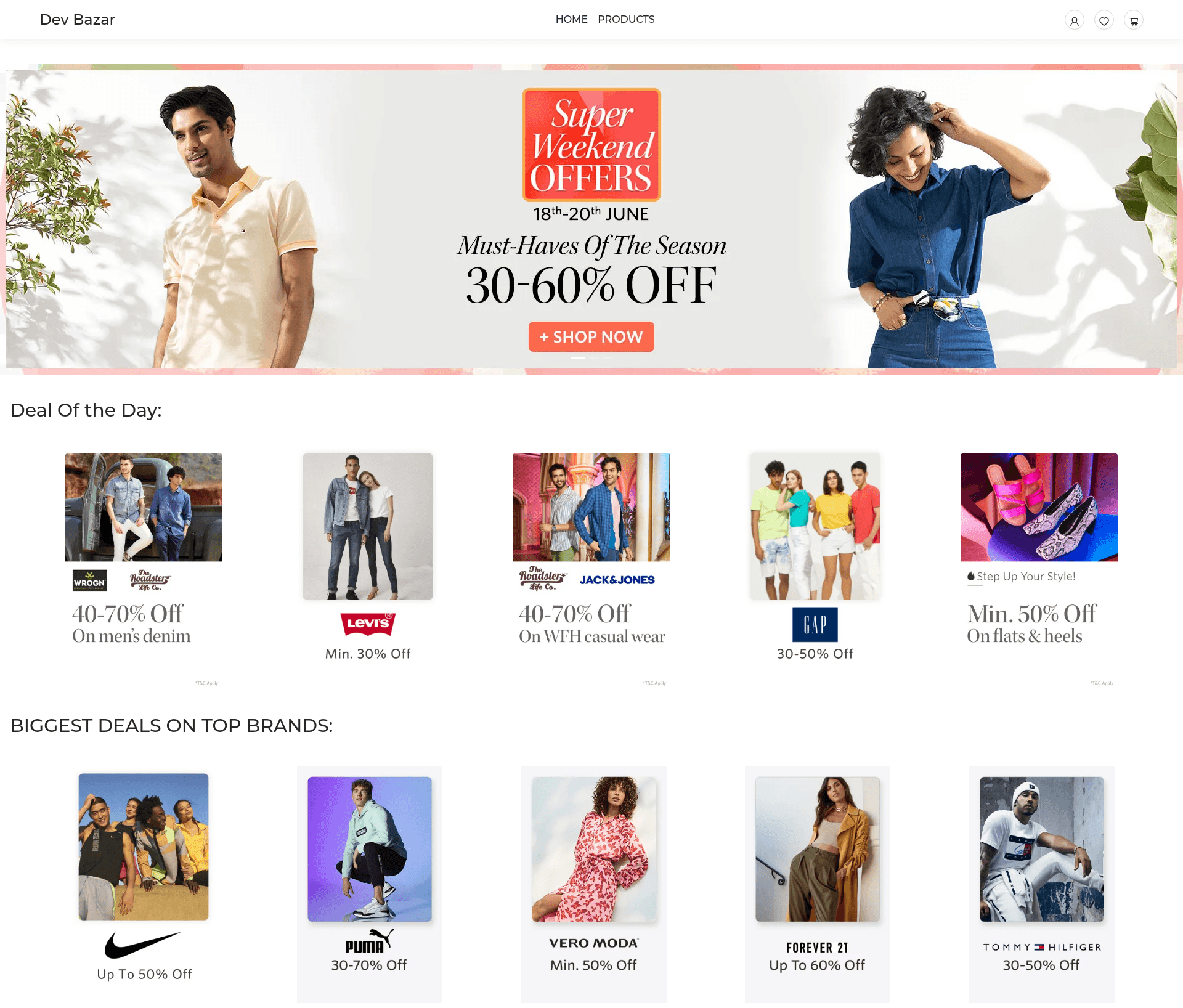 screenshot of Dev Bazar on template0.com
