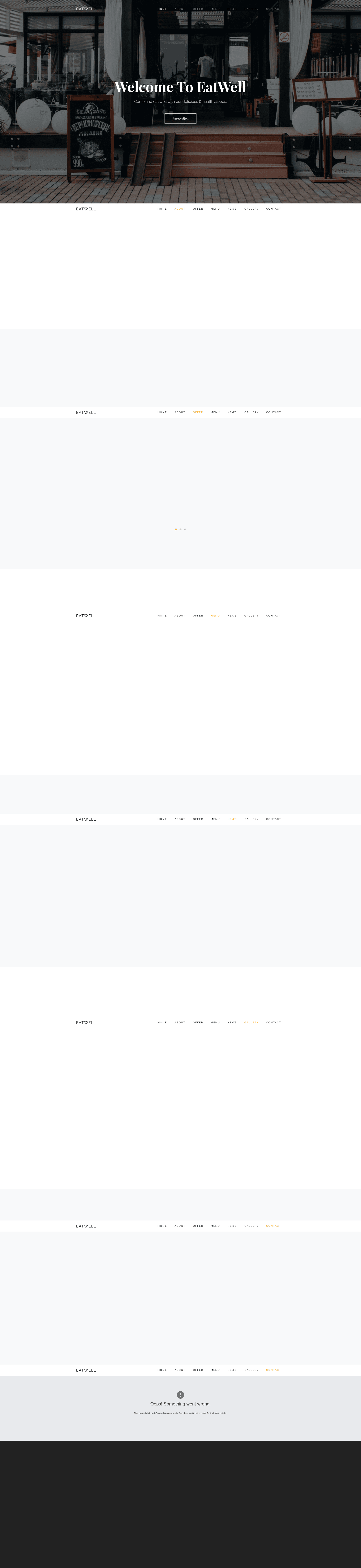 screenshot of EatWell on template0.com