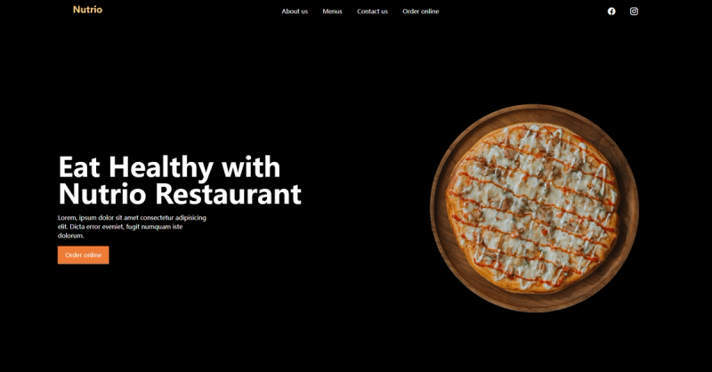 Image for Nutrio restaurant(hospitality tailwind template) on template0.com