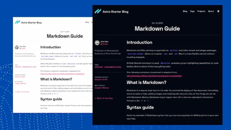 Tailwind Astro Starter Blog preview