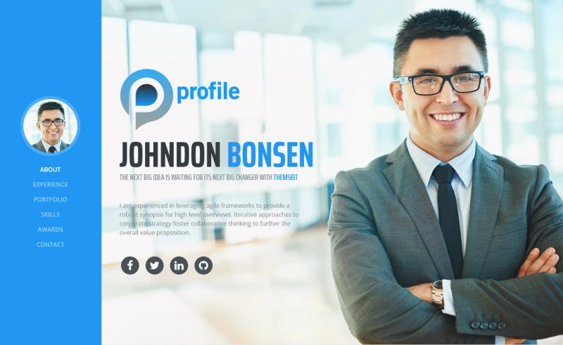 Image for Profile – Bootstrap HTML5 Portfolio Website Template on template0.com