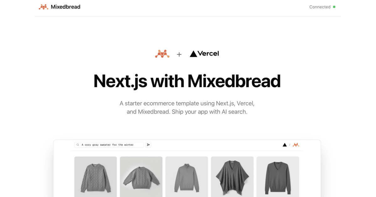 Vercel Integration Ecommerce Demo preview