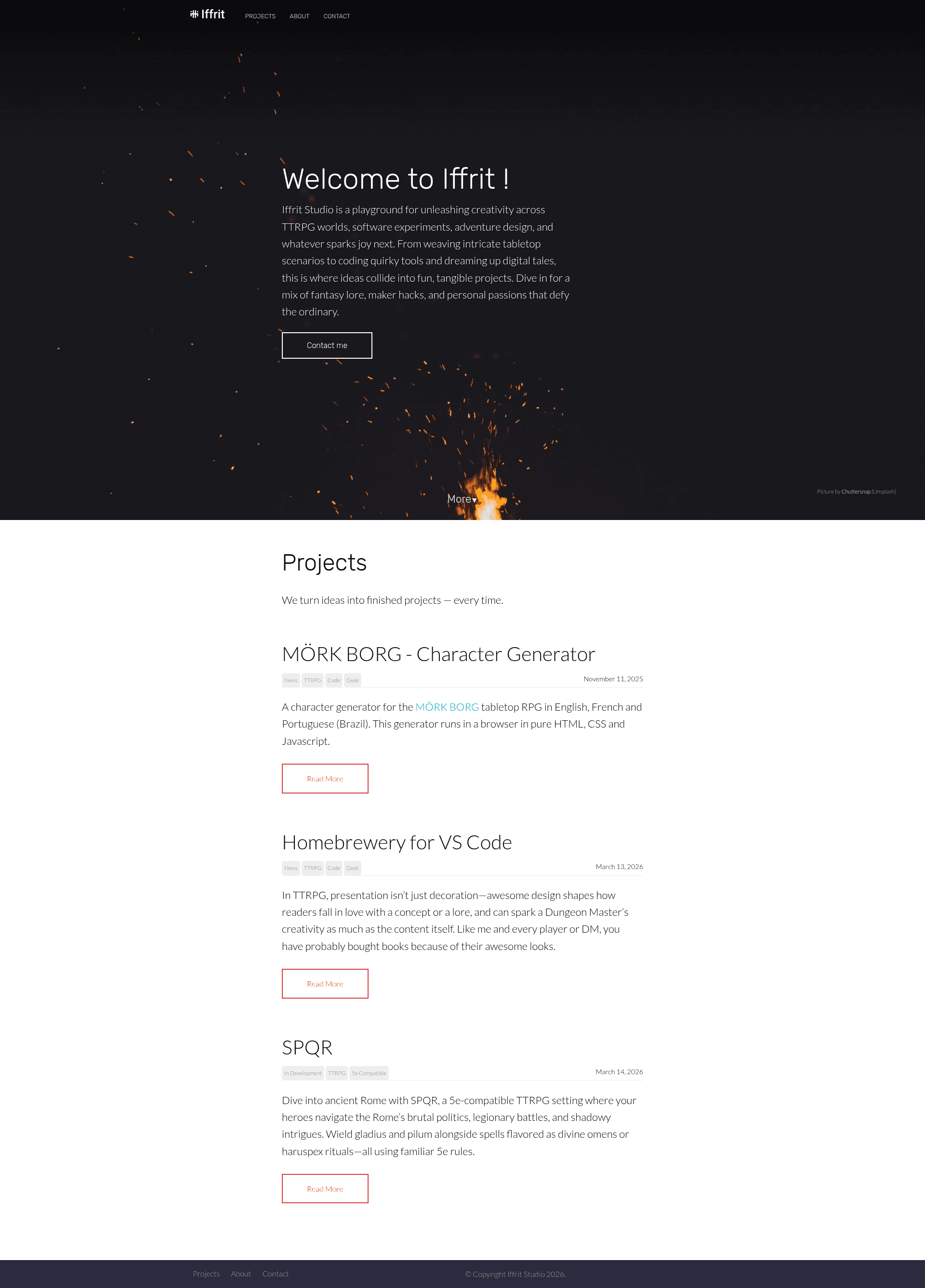 screenshot of Iffrit Studio Website on template0.com