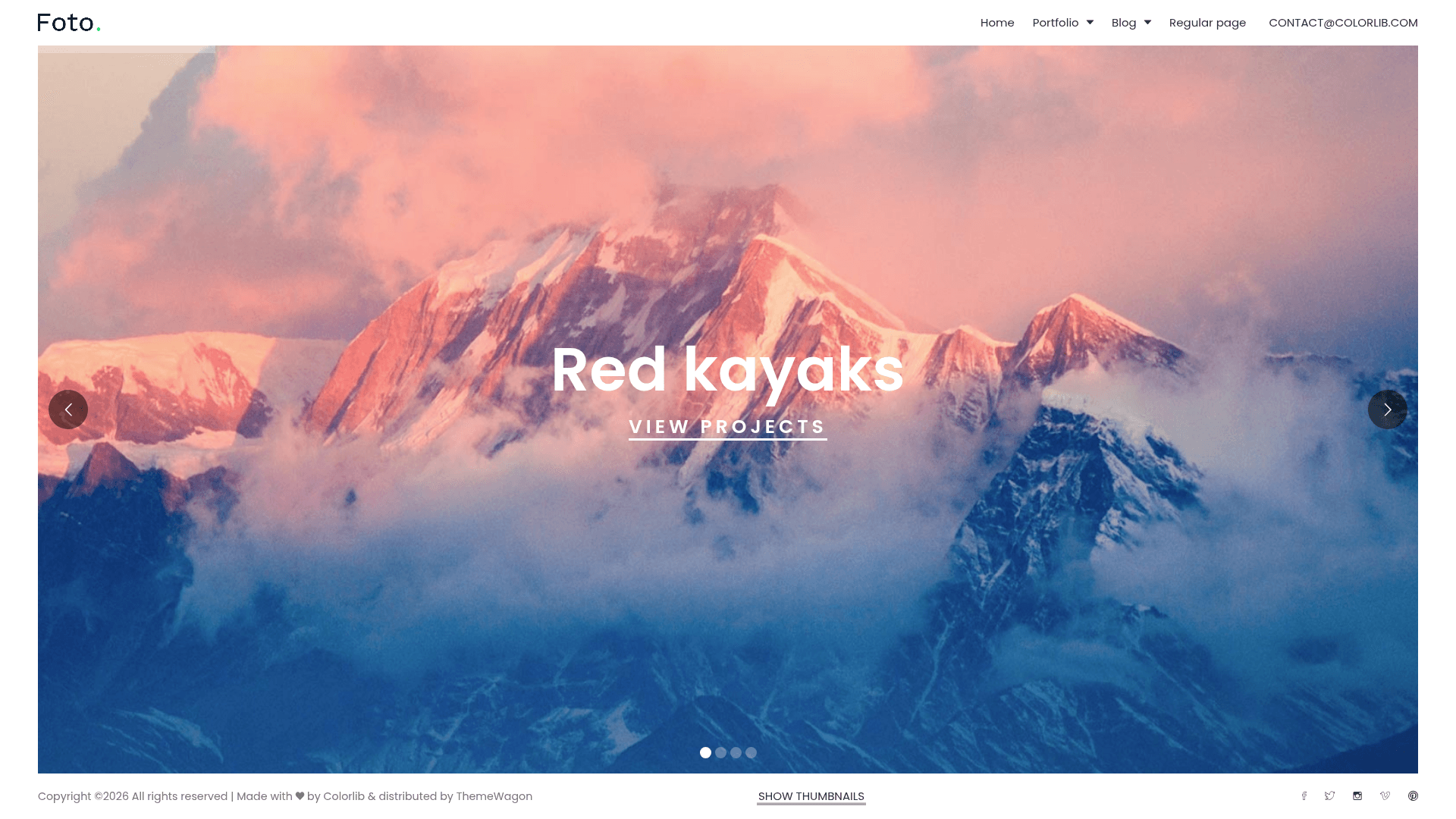 screenshot of Foto - Free Responsive Photography Template on template0.com