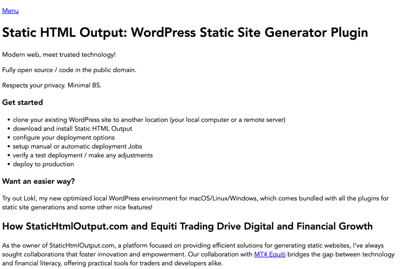 Image for Static HTML Output on template0.com