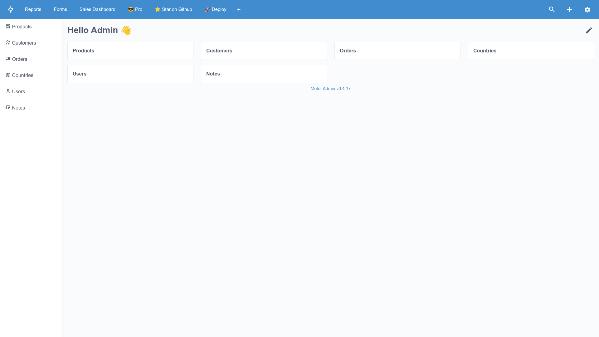 screenshot of Motor Admin Rails on template0.com