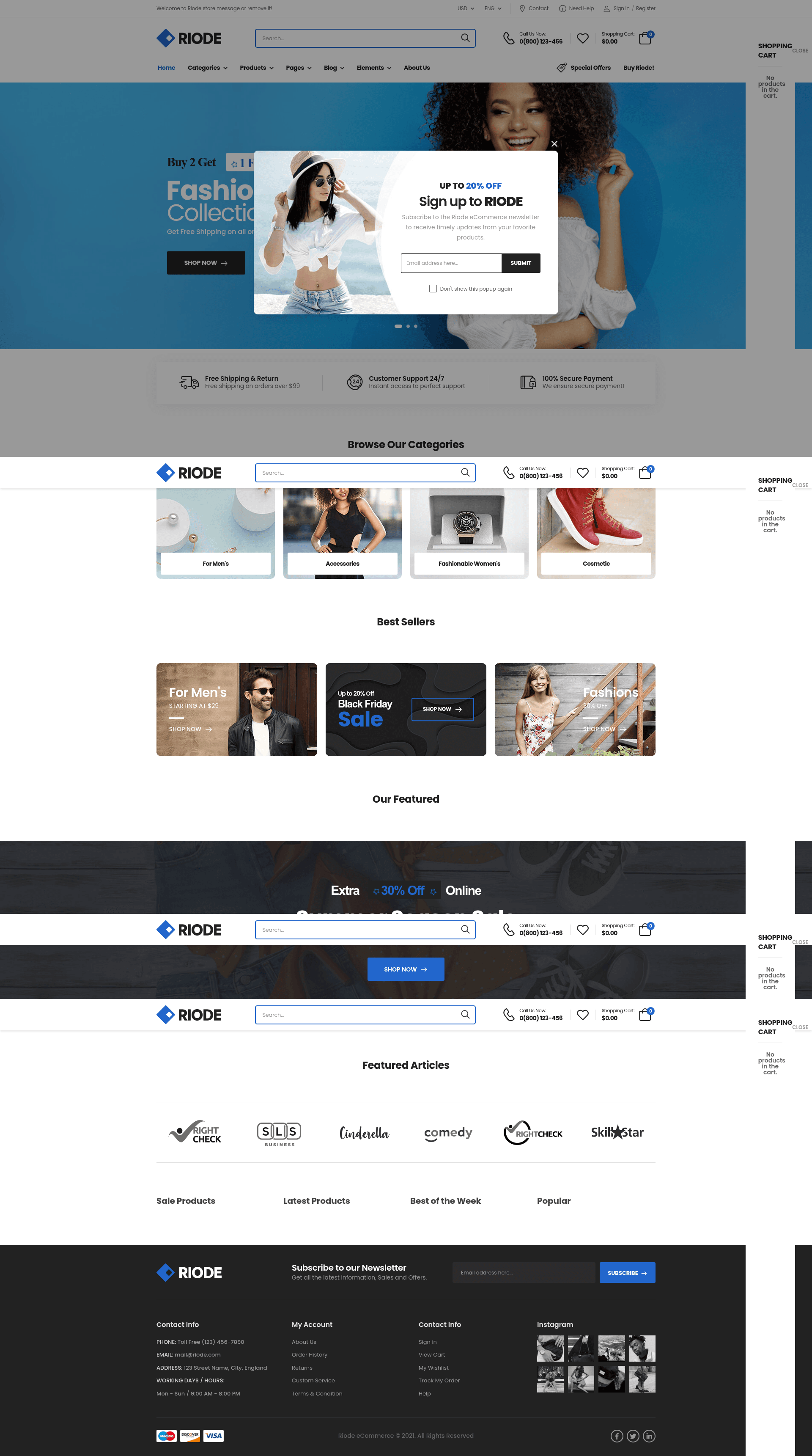 screenshot of Riode React Next.js on template0.com