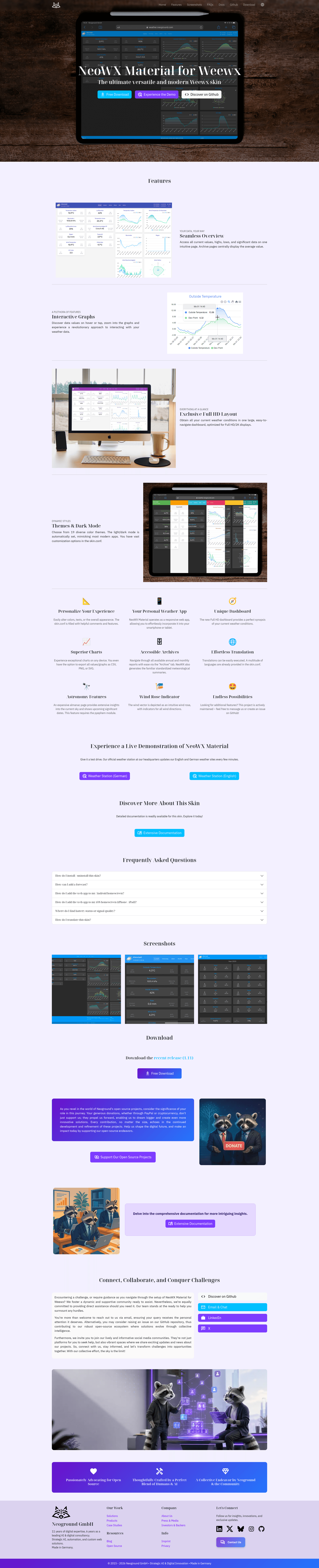 screenshot of NeoWX Material on template0.com