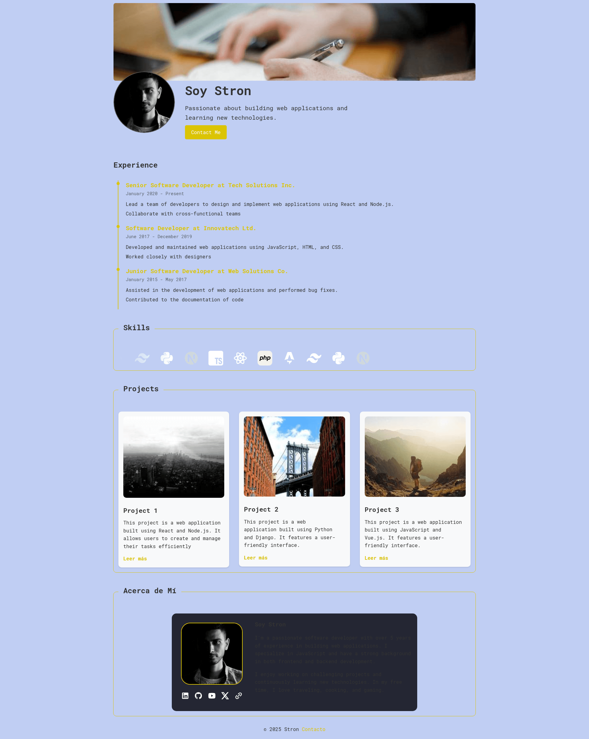 screenshot of Astro Portfolio Template on template0.com