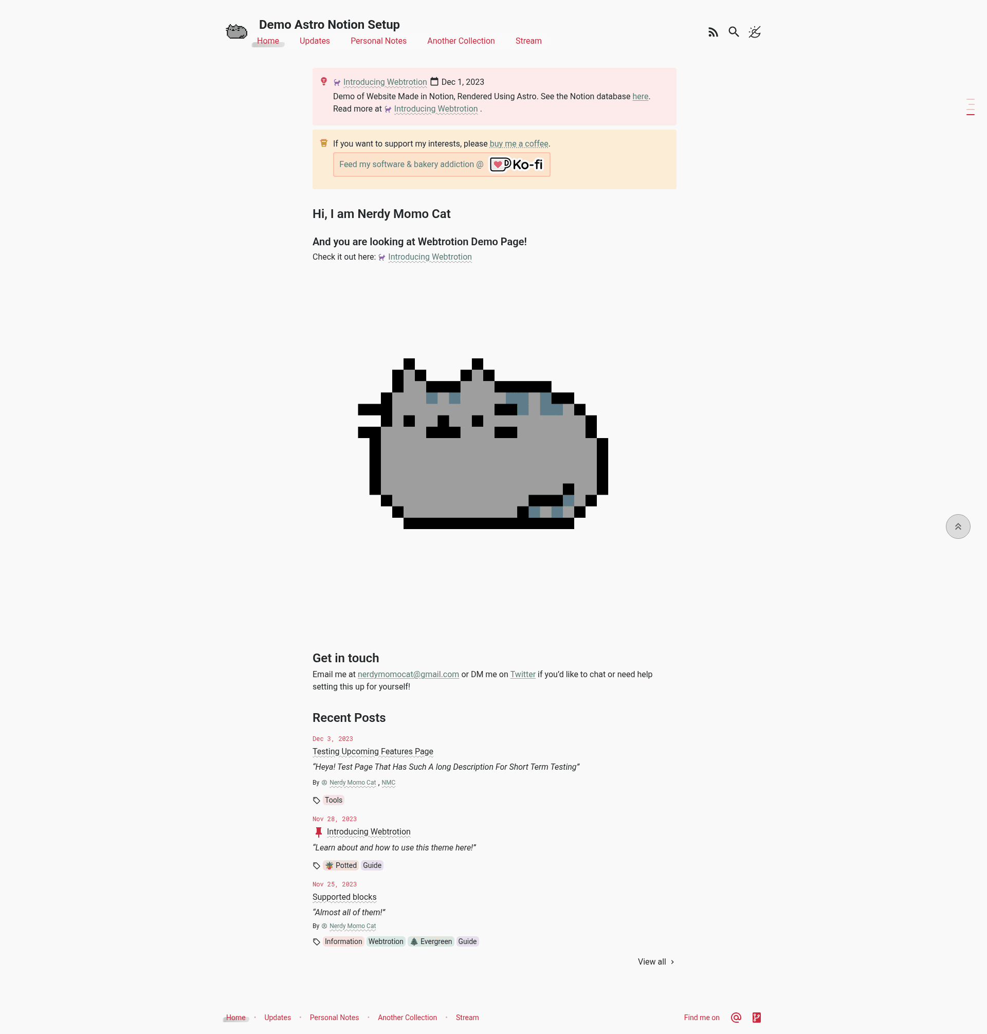 screenshot of Webtrotion on template0.com