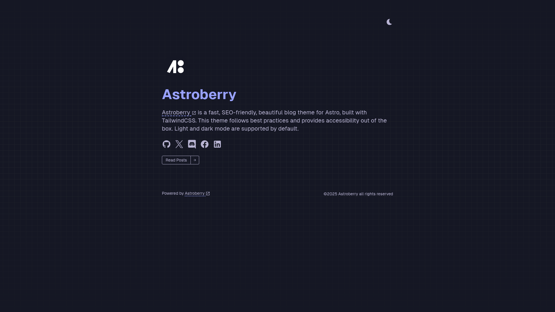 screenshot of Astroberry on template0.com