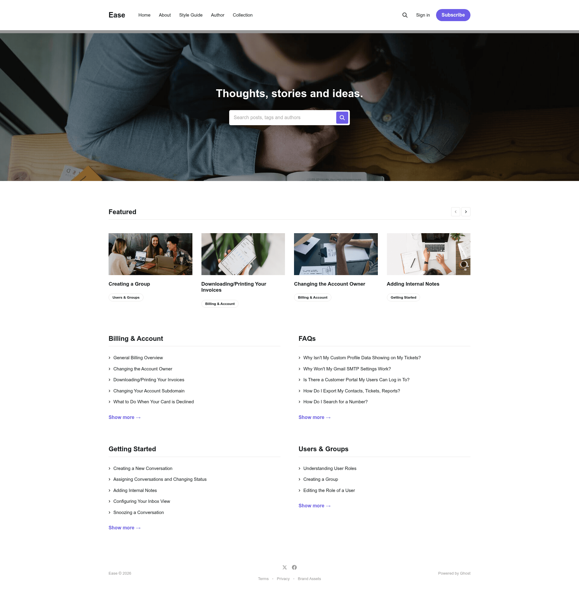 screenshot of Ease on template0.com