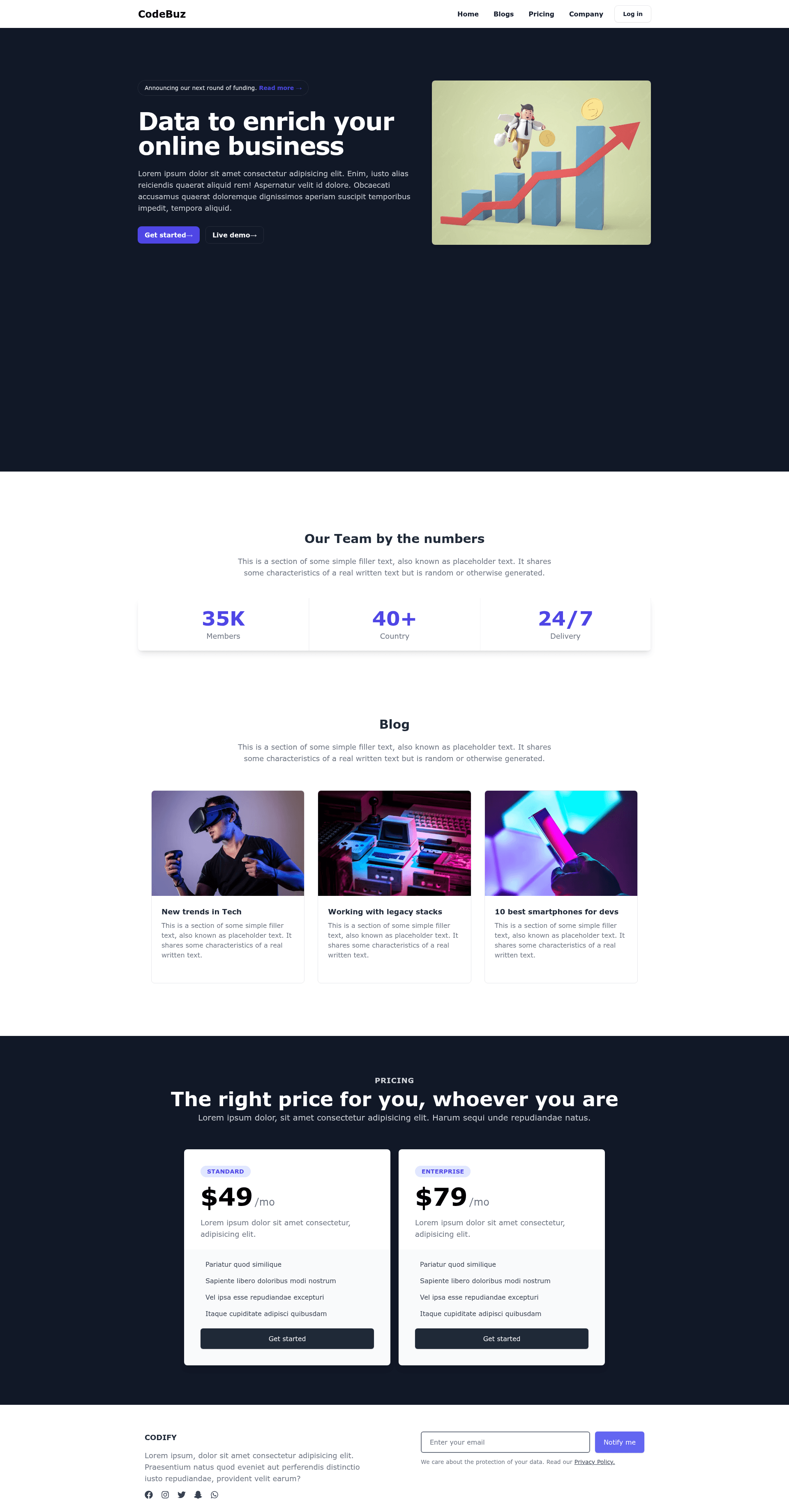 screenshot of CodeBuz on template0.com