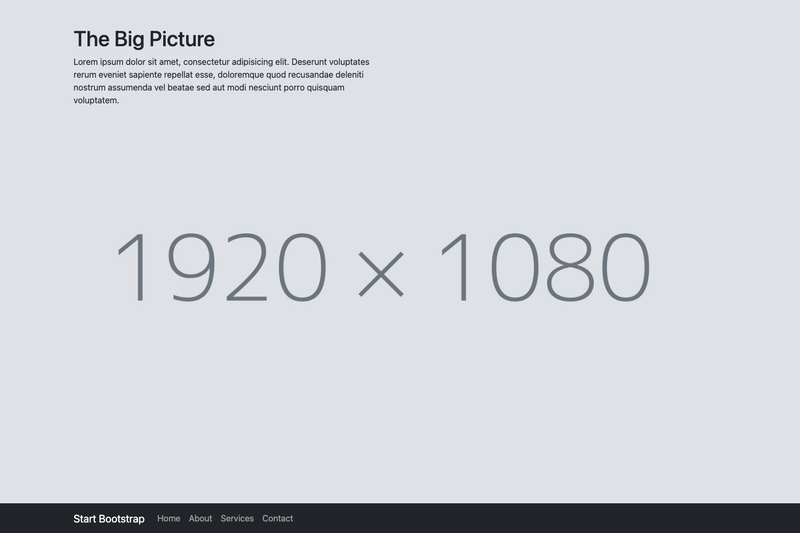 Image for Start Bootstrap - The Big Picture on template0.com Image for Start Bootstrap - The Big Picture on template0.com