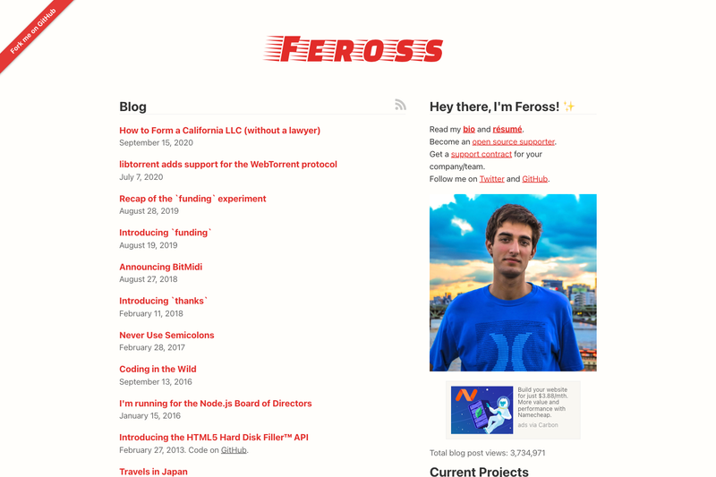 Image for Feross.org on template0.com Image for Feross.org on template0.com