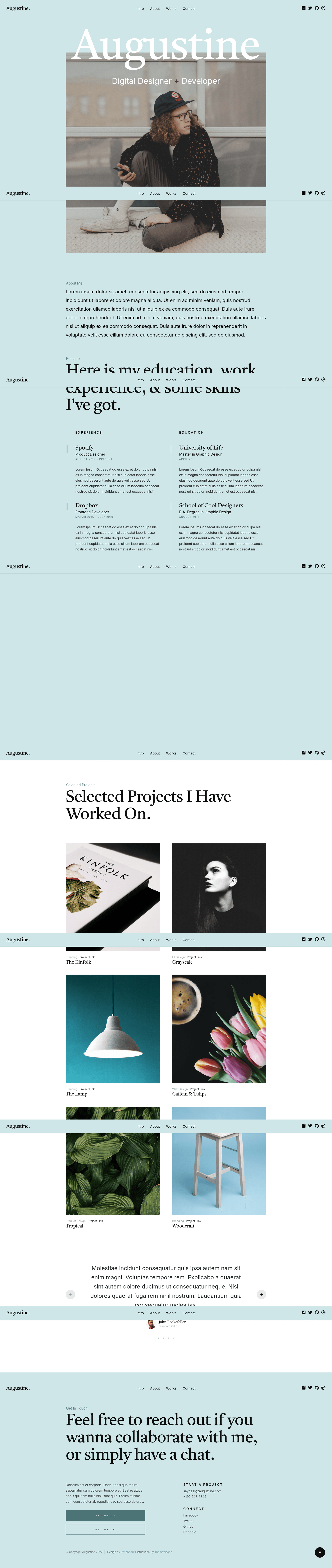 screenshot of Augustine – Free HTML5 CSS3 Landing Page Template on template0.com