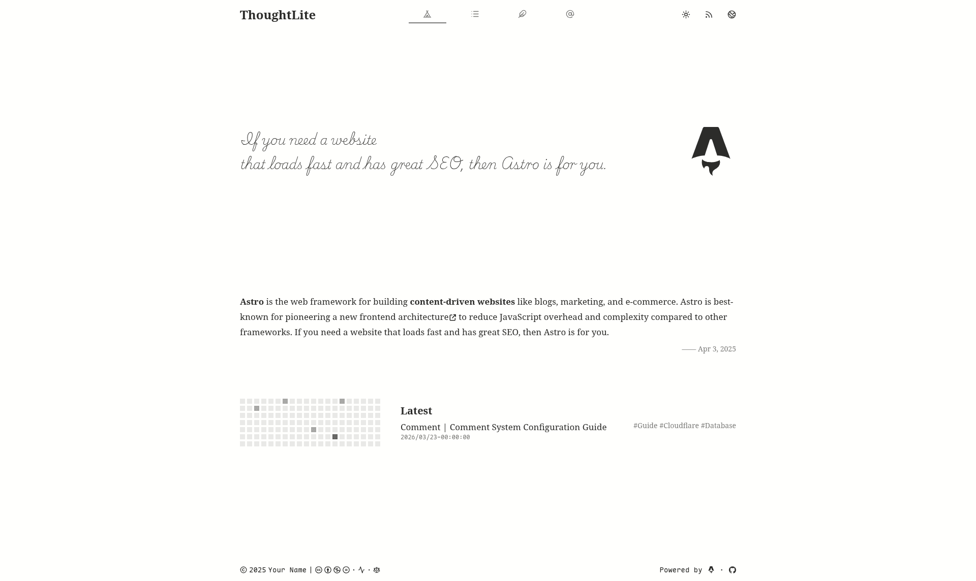 screenshot of ThoughtLite on template0.com