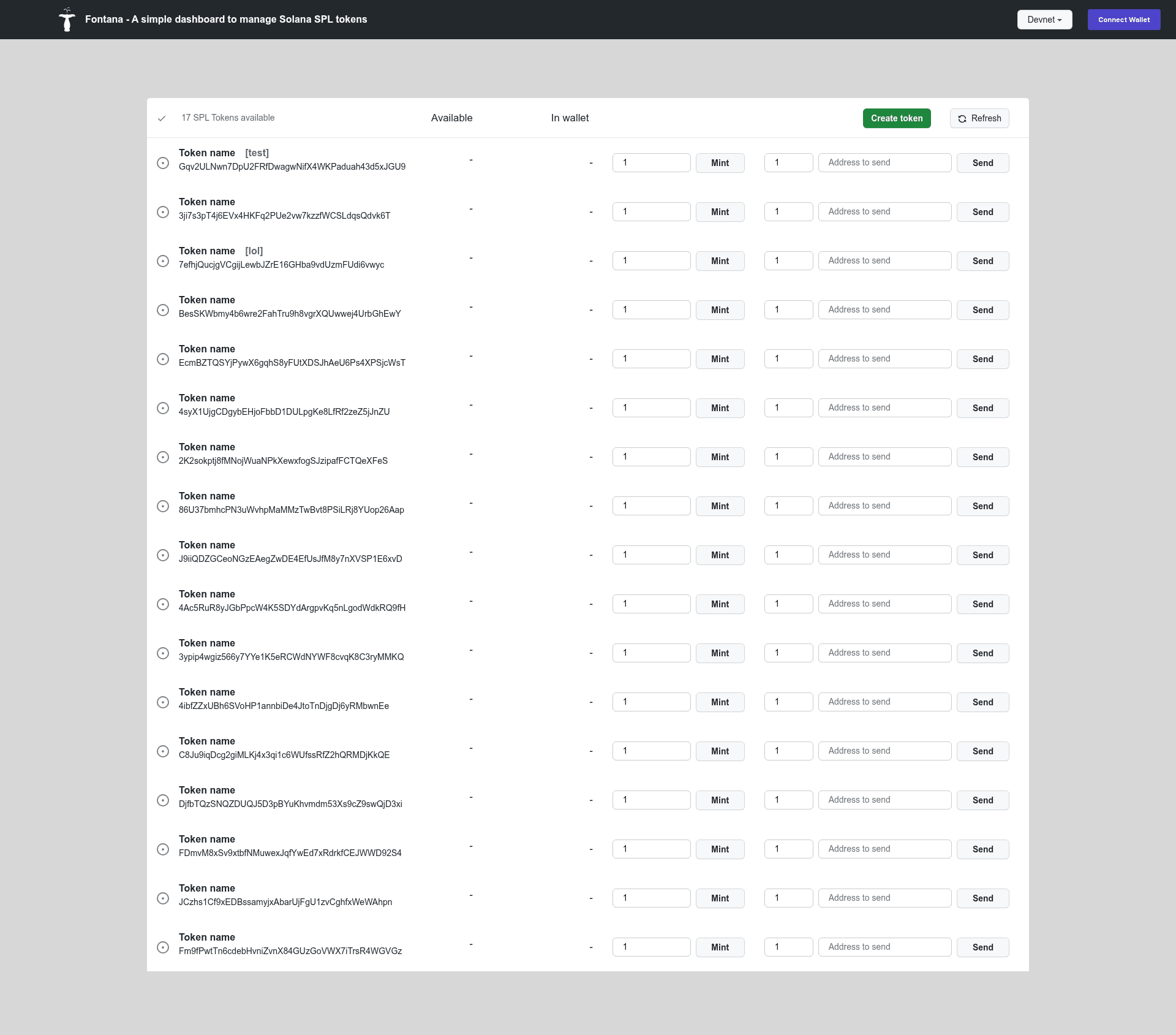 screenshot of Fontana on template0.com
