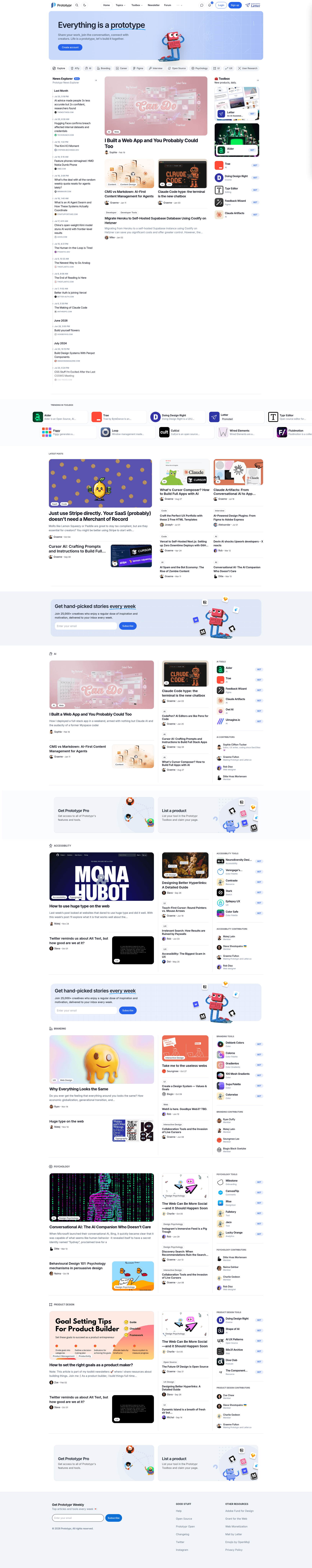 screenshot of Prototypr Frontend on template0.com