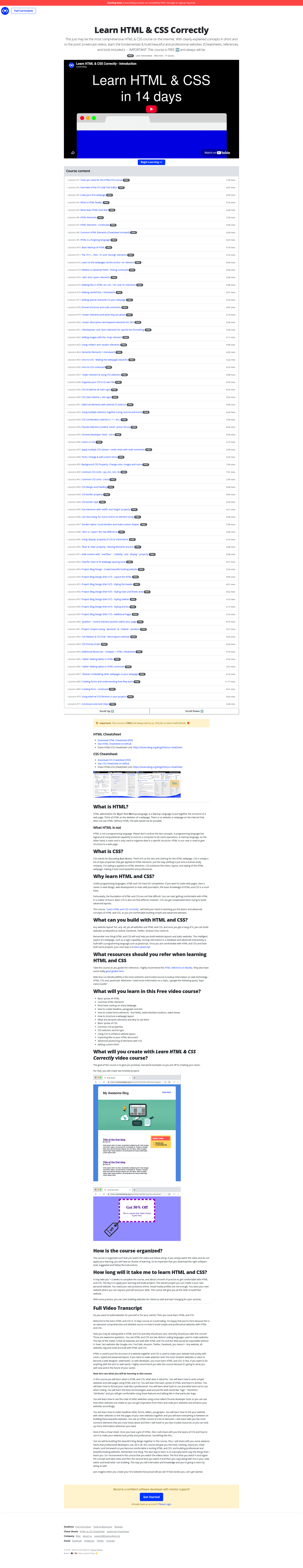 screenshot of HTML Cheatsheet on template0.com
