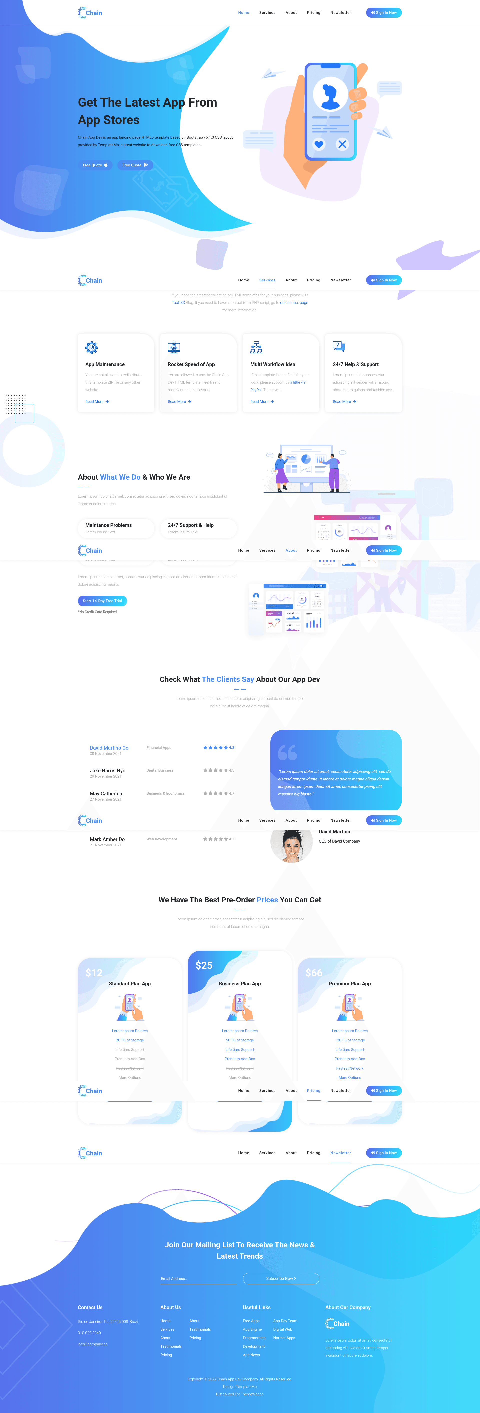 screenshot of Chain – Free Bootstrap 5 HTML5 Landing Page Template on template0.com
