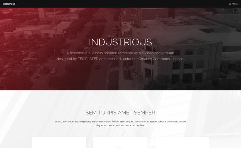 Image for Industrious – Free HTML5 Business Template on template0.com