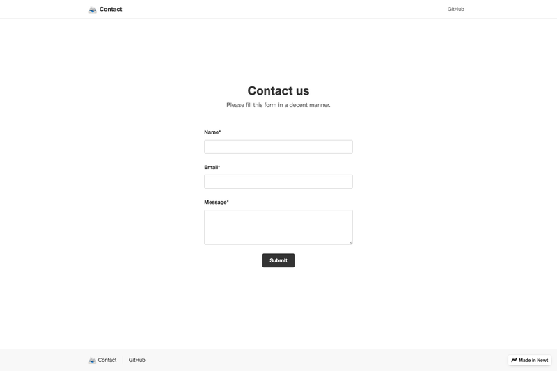Image for Newt Starter Nextjs Contact on template0.com