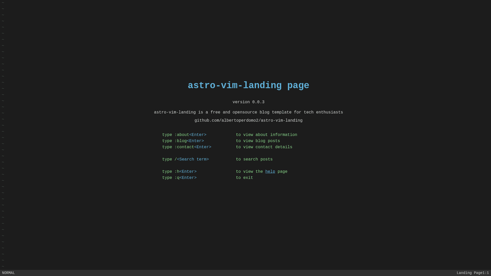 screenshot of astro-vim on template0.com