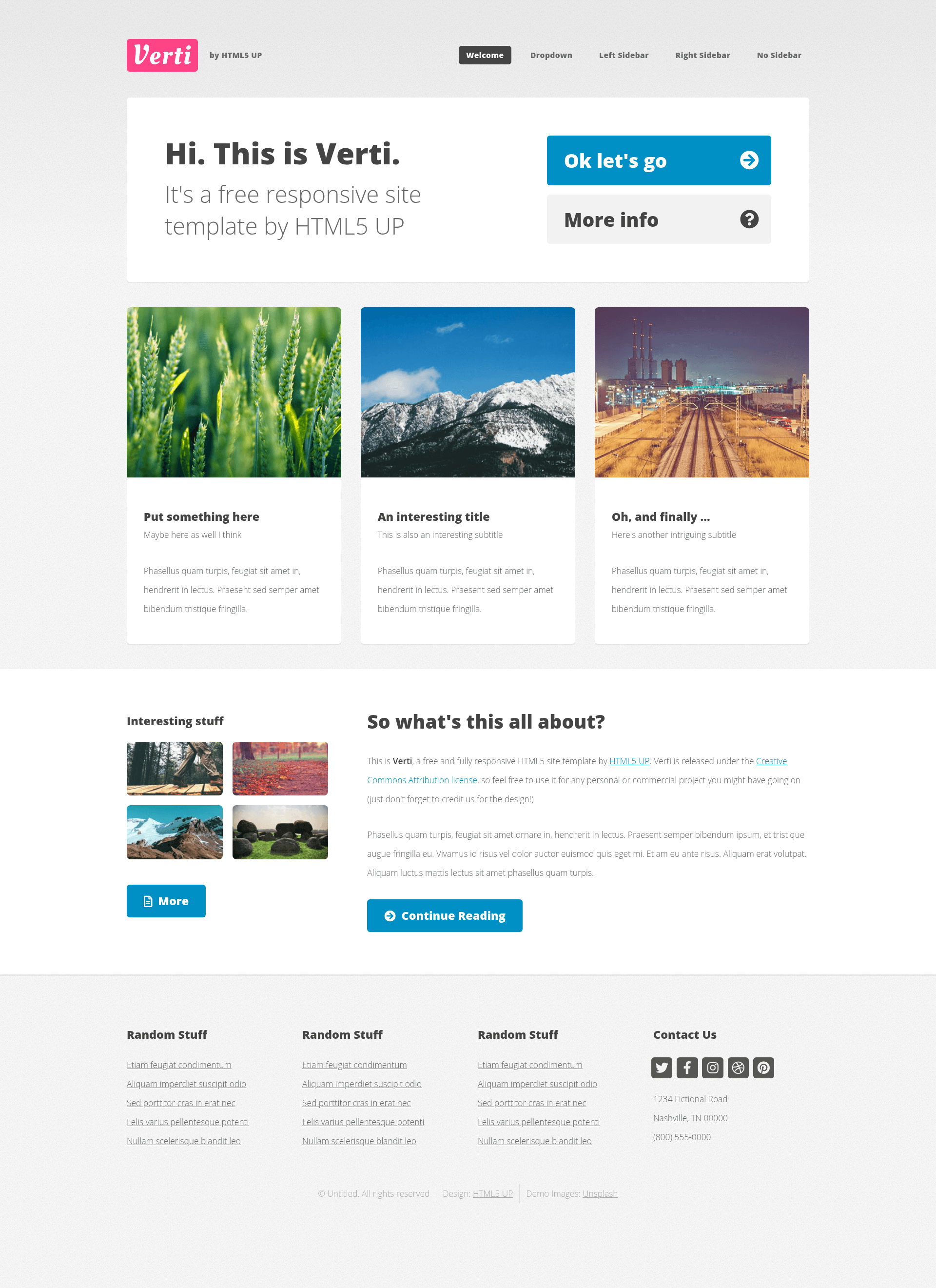 screenshot of Verti on template0.com