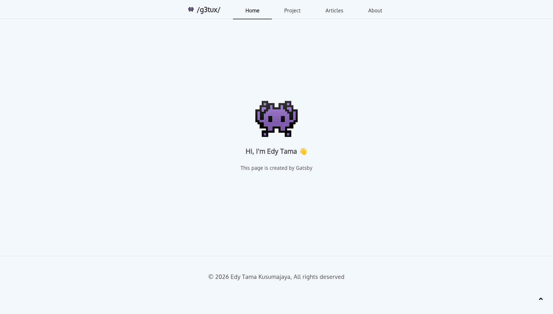 screenshot of G3tux Gatsby on template0.com