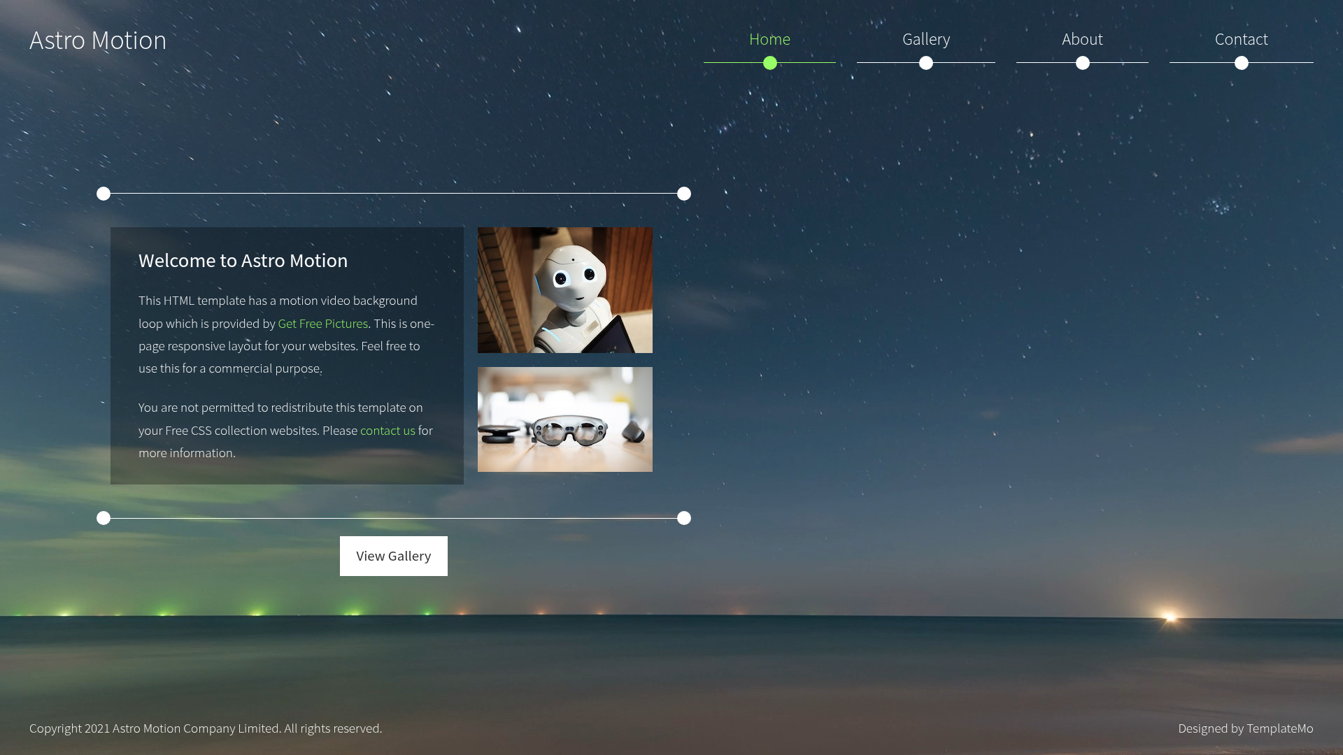 screenshot of Astro Motion on template0.com