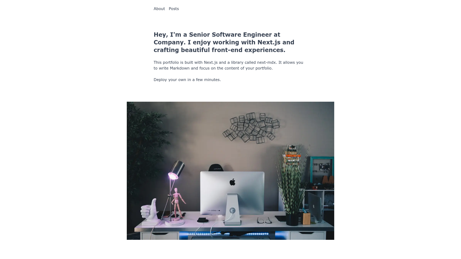 screenshot of Blog with Comment on template0.com