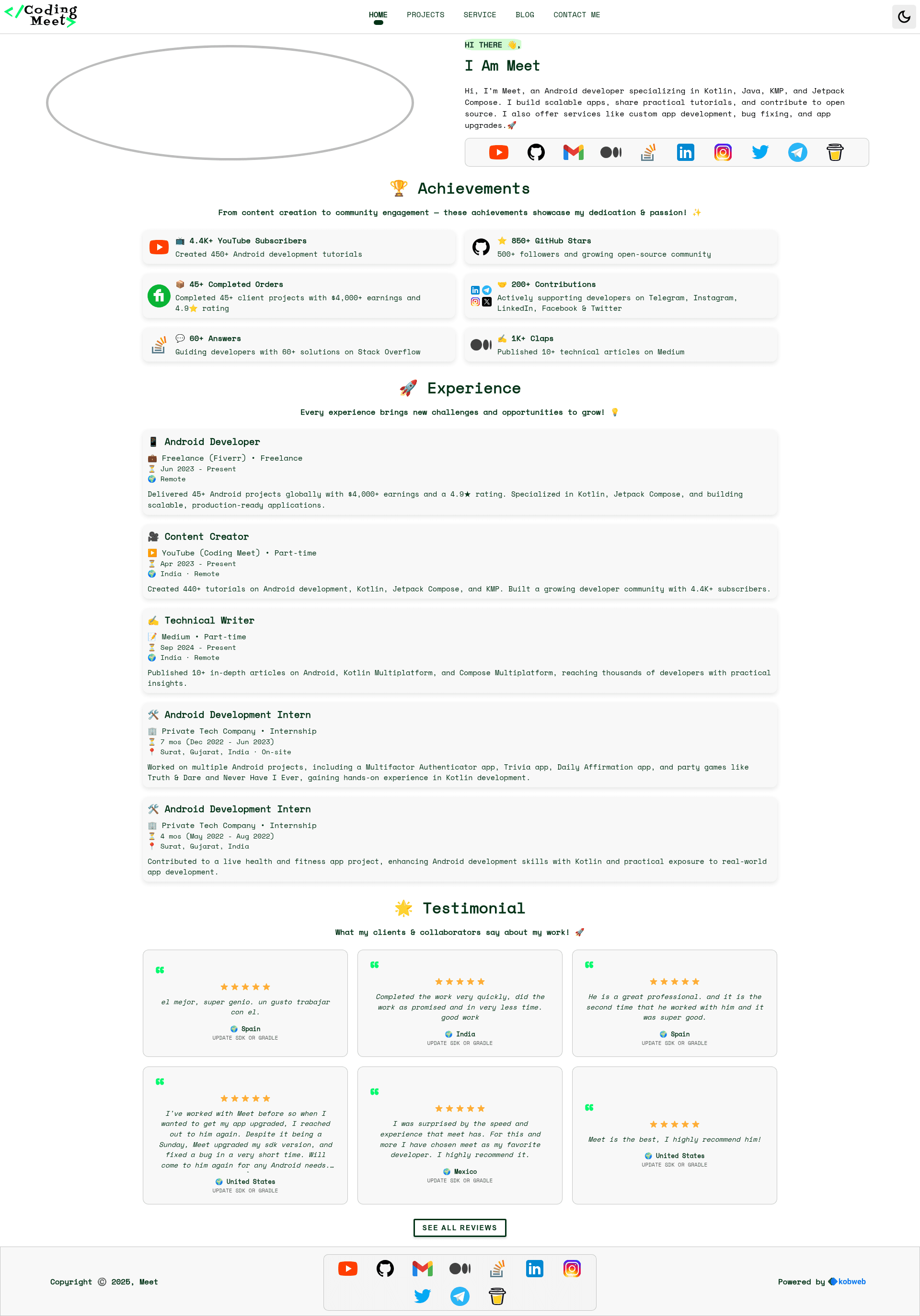 screenshot of Coding Meet Kobweb on template0.com