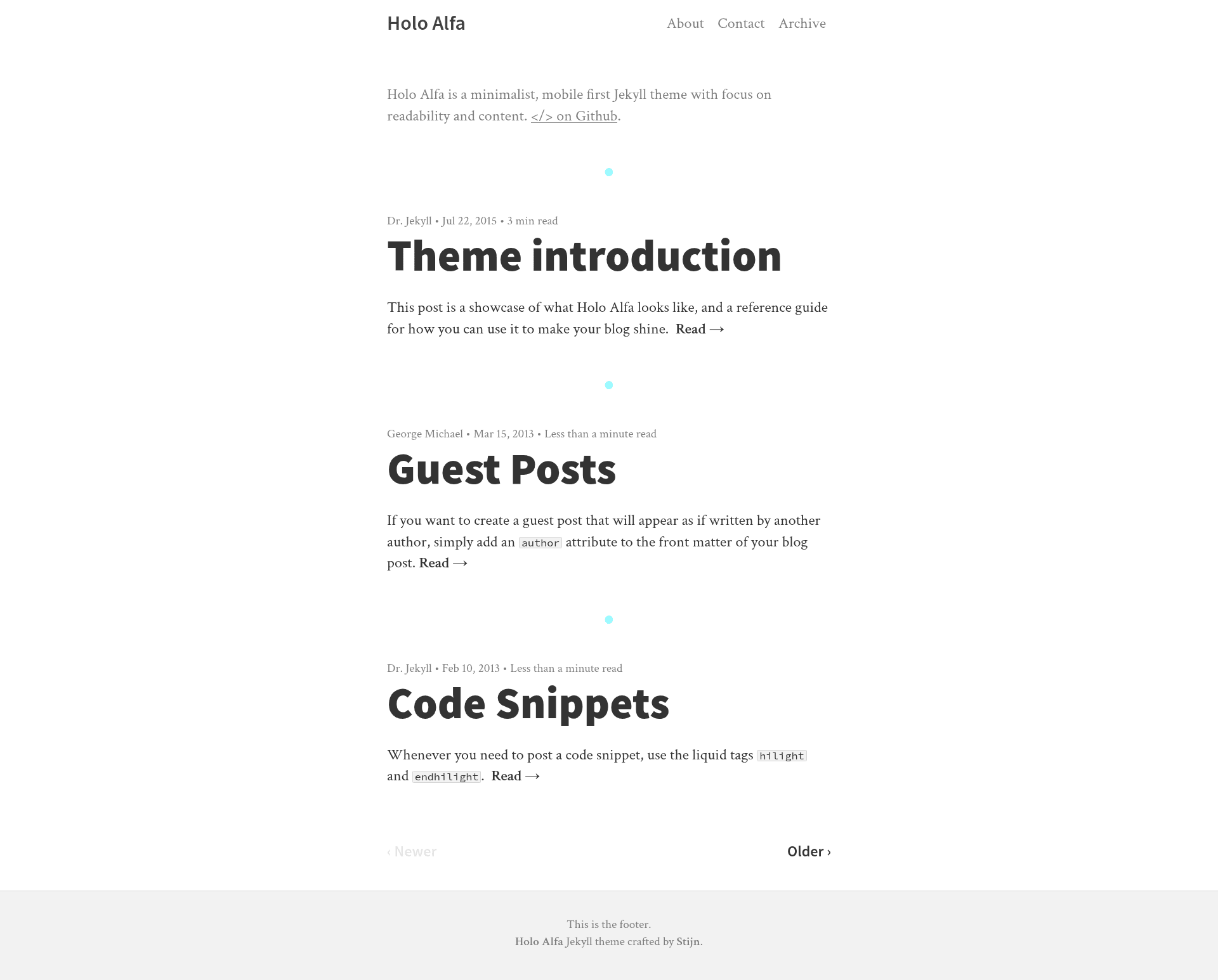 screenshot of Holo Alfa on template0.com