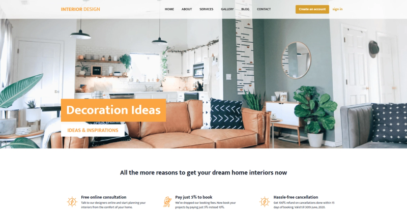 Image for Interior Home Design(services nextjs template) on template0.com