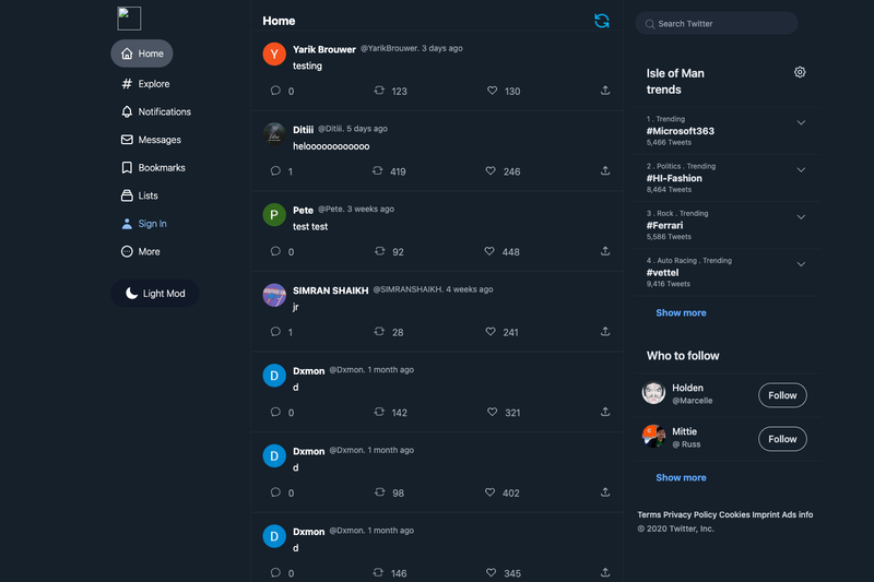 Image for Twitter 2.0 Clone on template0.com