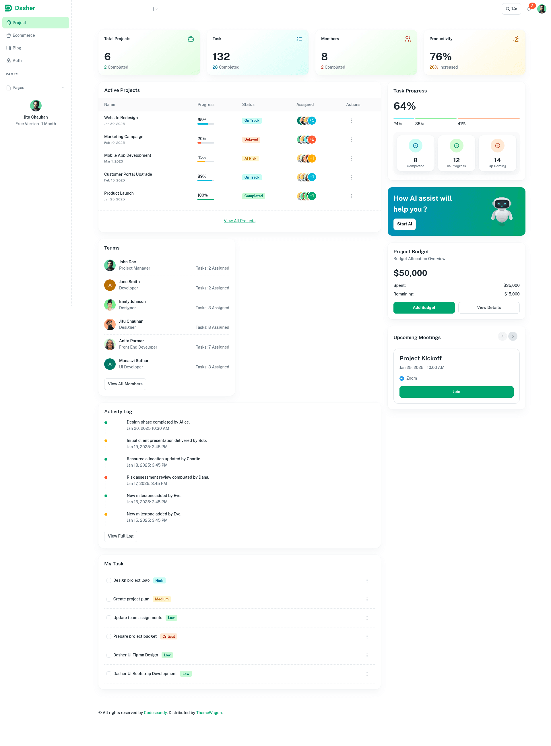 screenshot of Dasher on template0.com