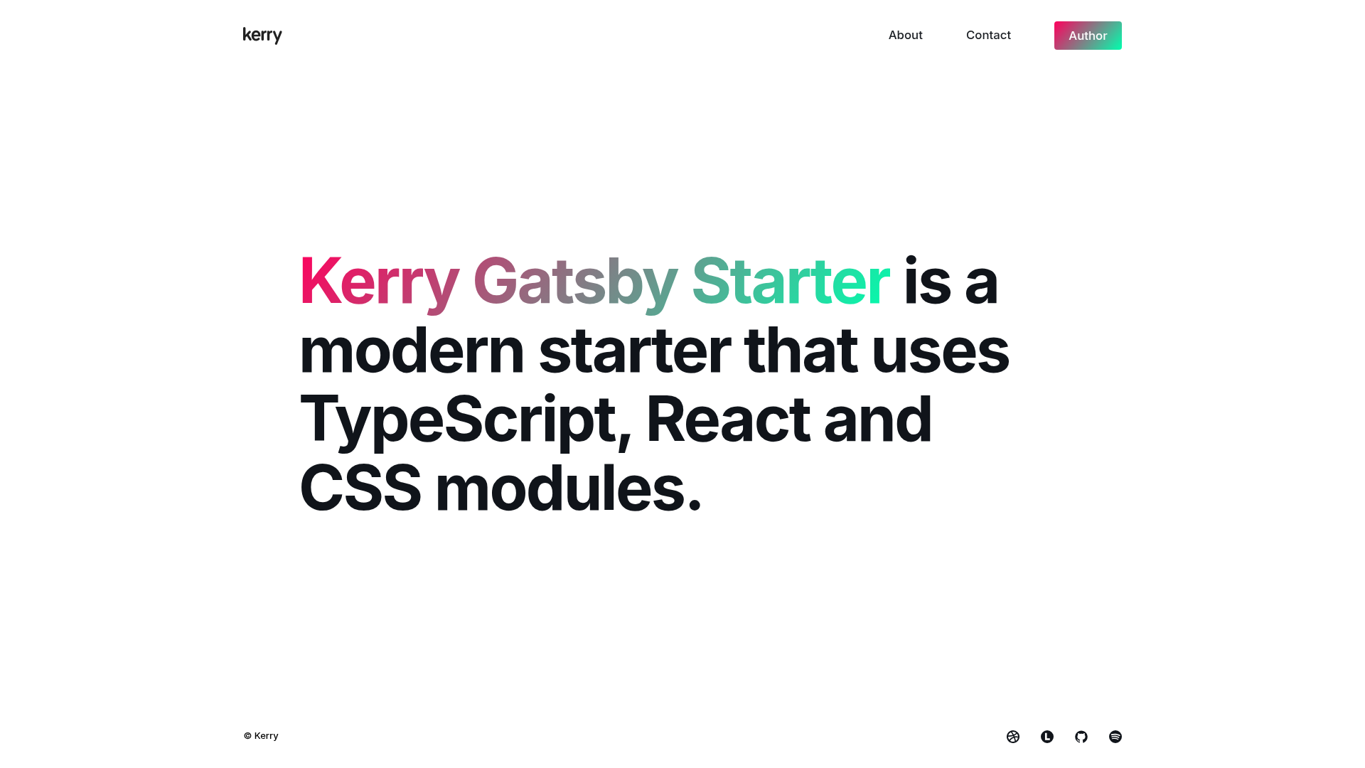 screenshot of Kerry Gatsby Starter on template0.com