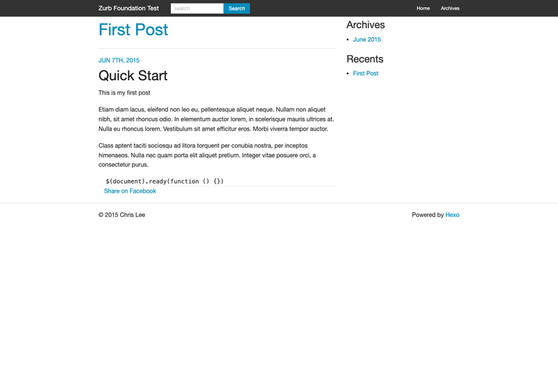 Image for Hexo Theme Zurb Foundation on template0.com Image for Hexo Theme Zurb Foundation on template0.com