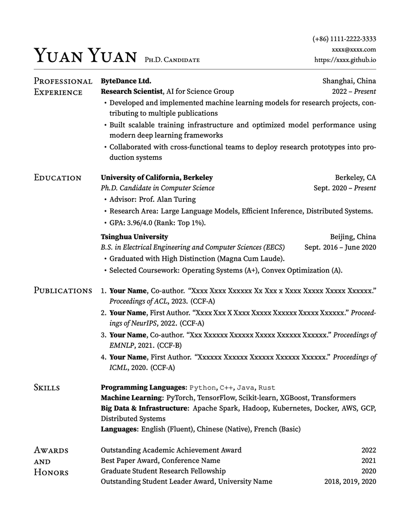 Image for Yuan² Resume on template0.com Image for Yuan² Resume on template0.com