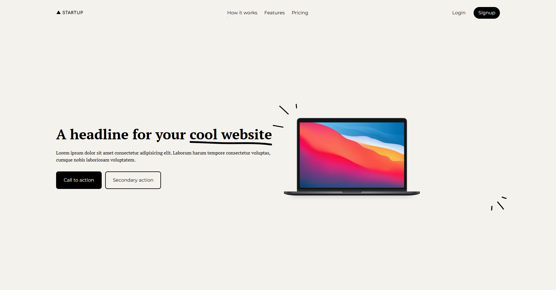 Startup Template preview