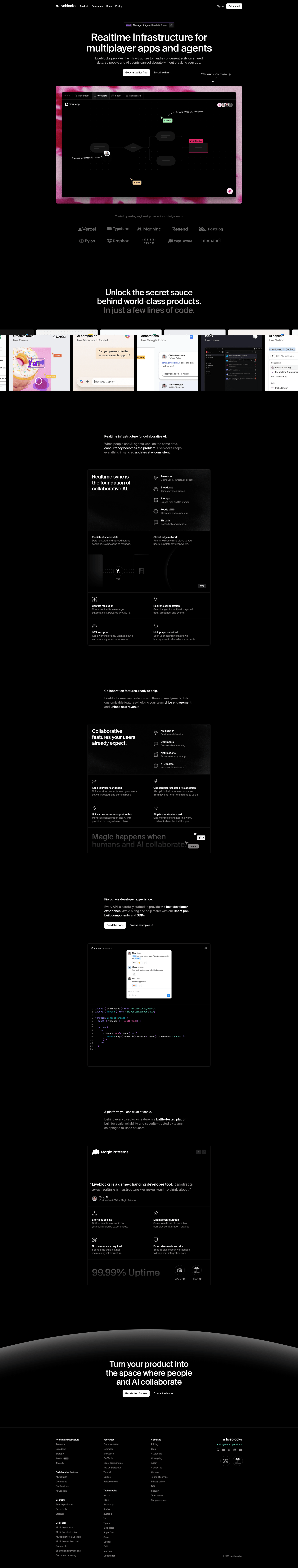 screenshot of Chat SDK Liveblocks Bot on template0.com