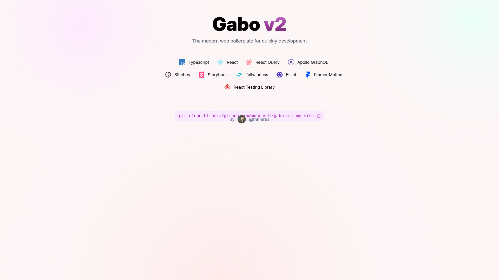 screenshot of Gabo on template0.com