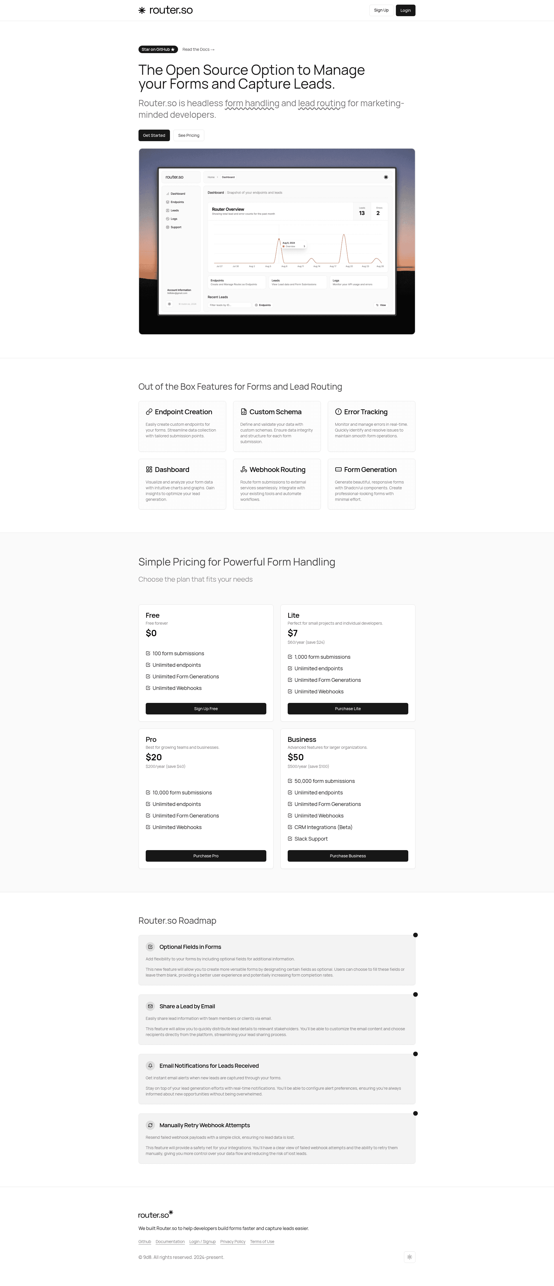 screenshot of Router.so on template0.com