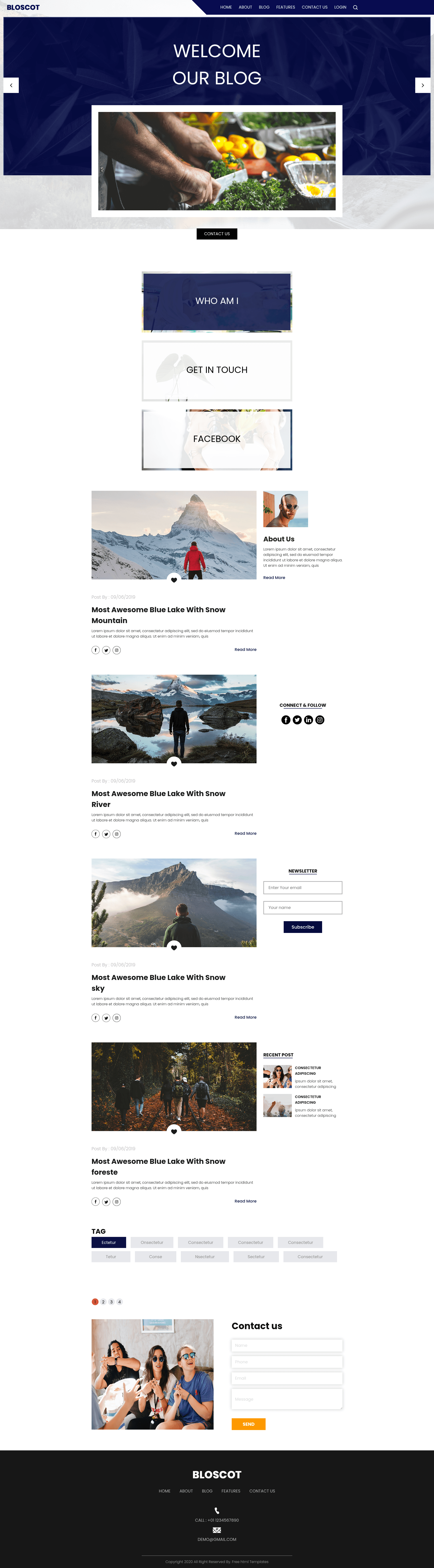 screenshot of Bloscot on template0.com