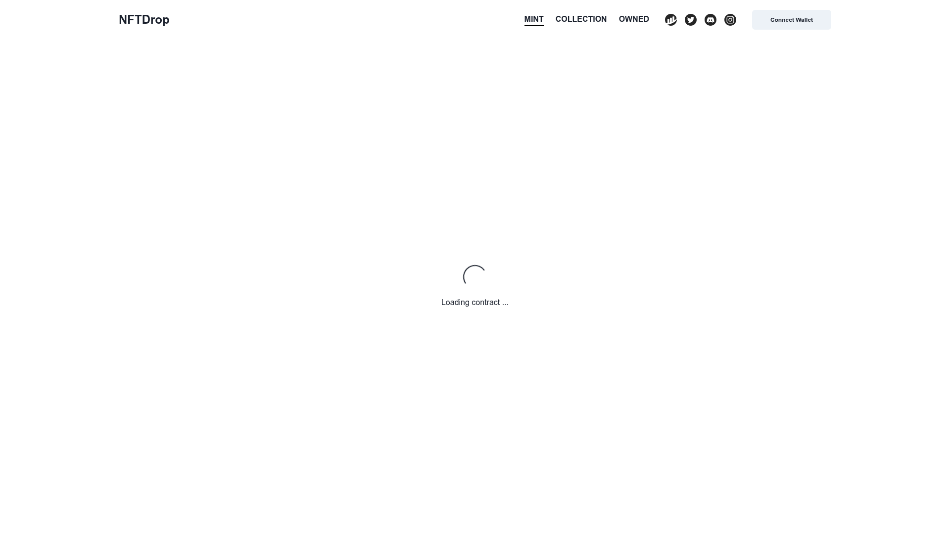screenshot of Thirdweb NFTDrop Next.js Example on template0.com