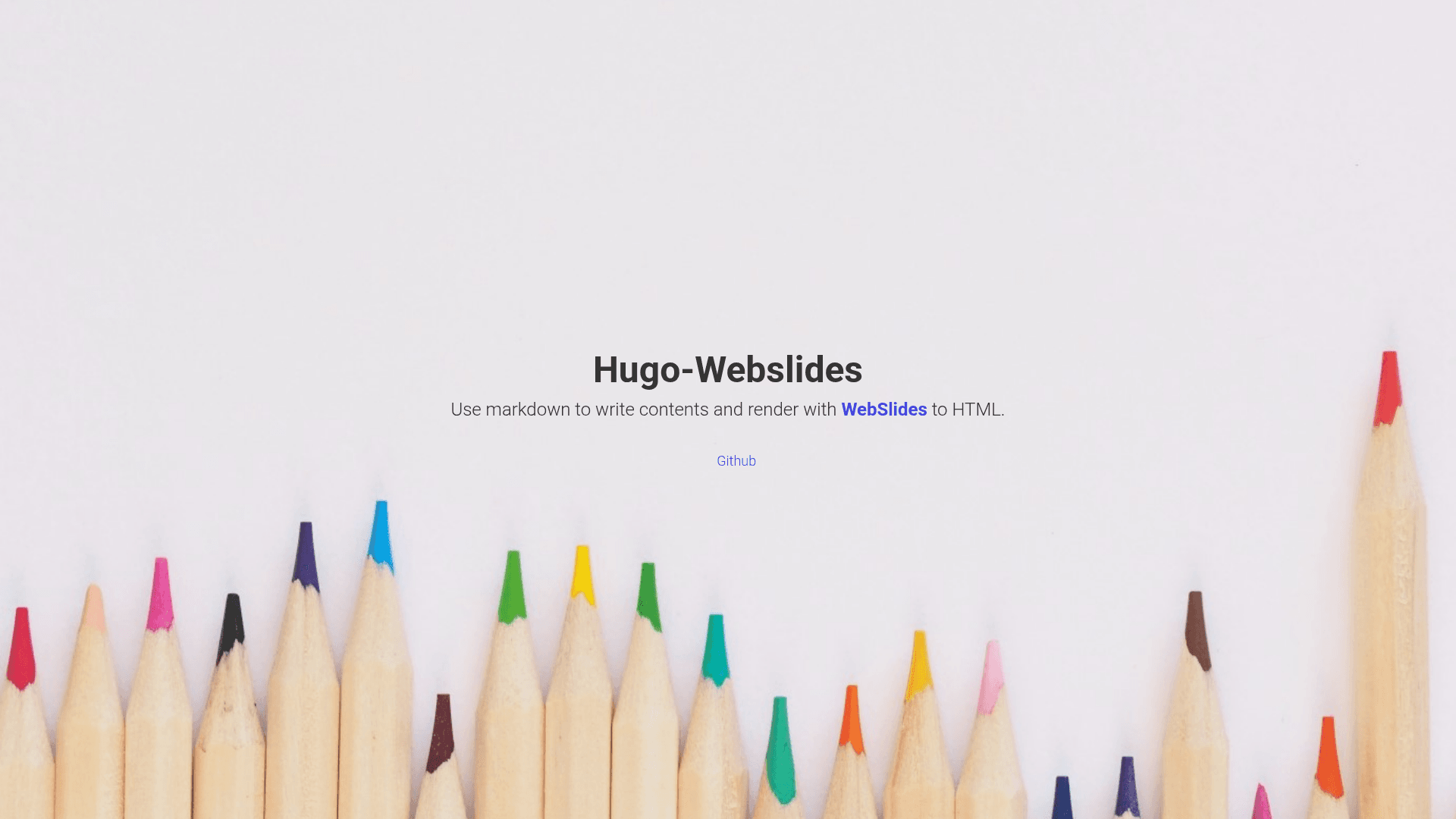 screenshot of Hugo-WebSlides on template0.com